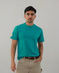 Camiseta azul claro slim sin estampados para hombre 