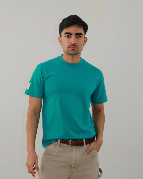 Camiseta azul claro slim sin estampados para hombre 
