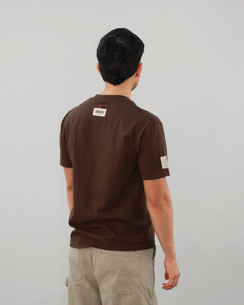 Brown - slim fit T-shirt.